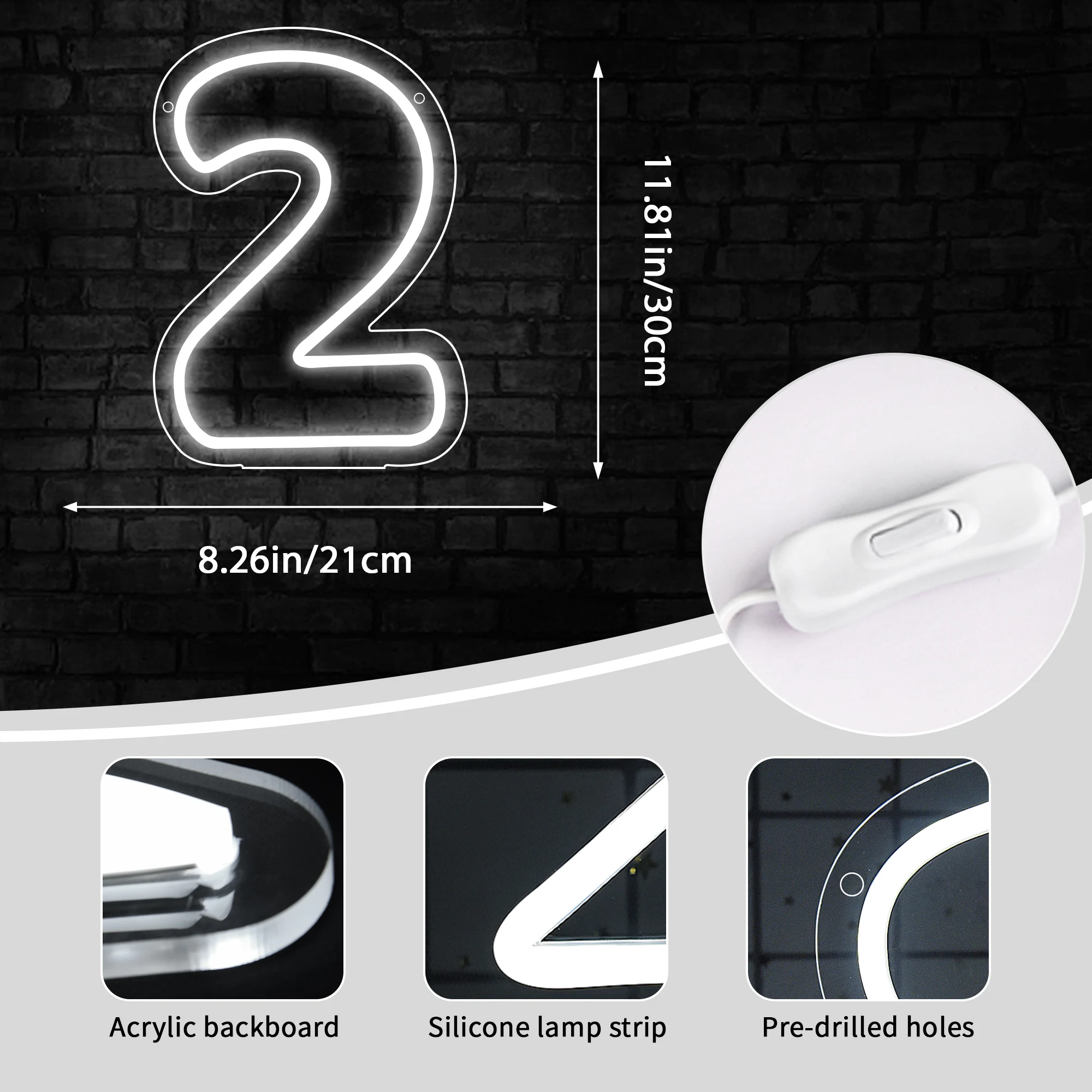 Neon Number Sign LED Wall Decor for Celebrations and Home Decor