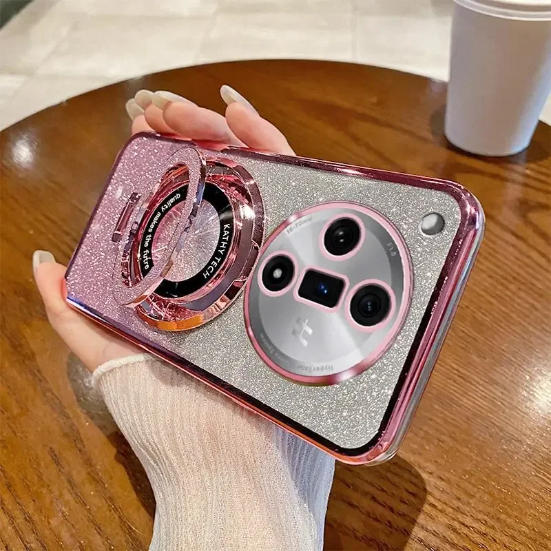 Luxurious Soft Bling Glitter Ring Magnetic Protective Back Cover Case