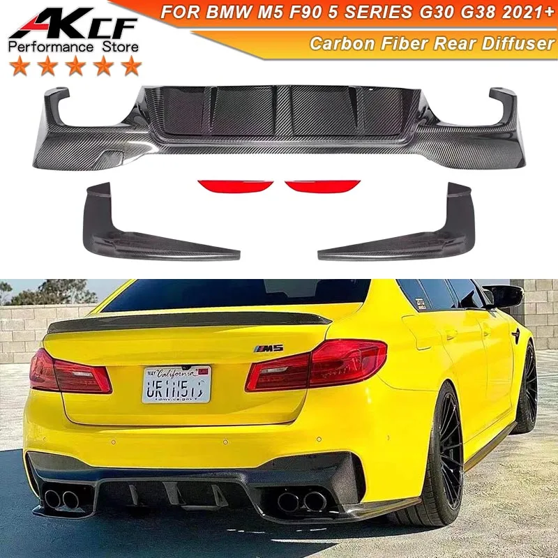 

Carbon Fiber 3D Style Rear Bumper Diffuser For BMW M5 F90 5 Series G30 G38 530i 540i LCI Rear Diffuser Lip Splitter Cover Trim