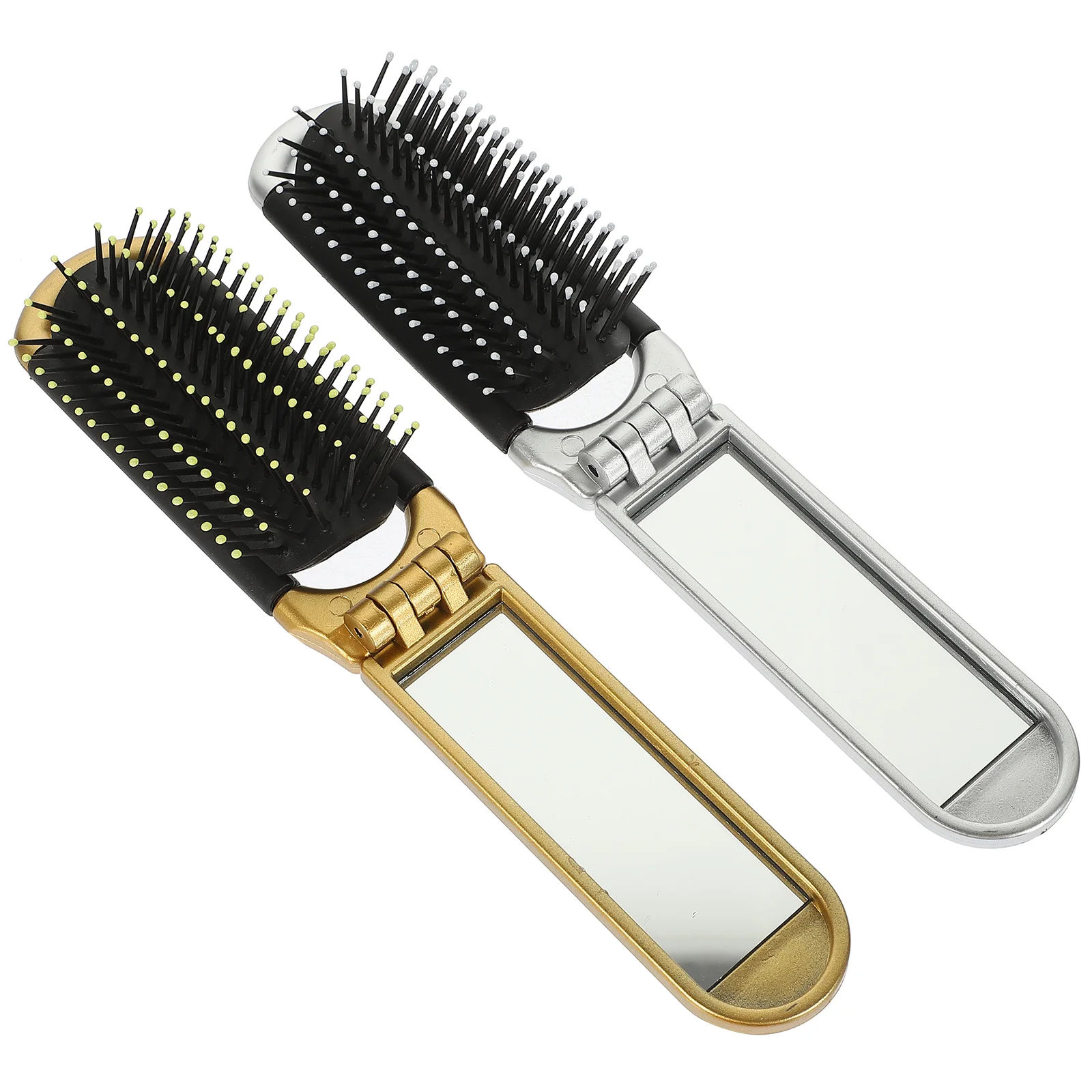 

Hairdressing Folding Comb Massage Brush Small Portable Travel Straight Curl Gold