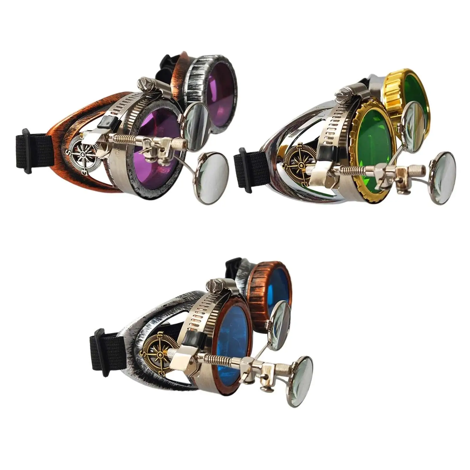 Gafas Steampunk Con Lentes Kaleidoscopio – Talla Ajustable, Ligeras Y Resistentes, Perfectas Para Disfraces De Halloween, Carnaval Y Fiestas Temáticas