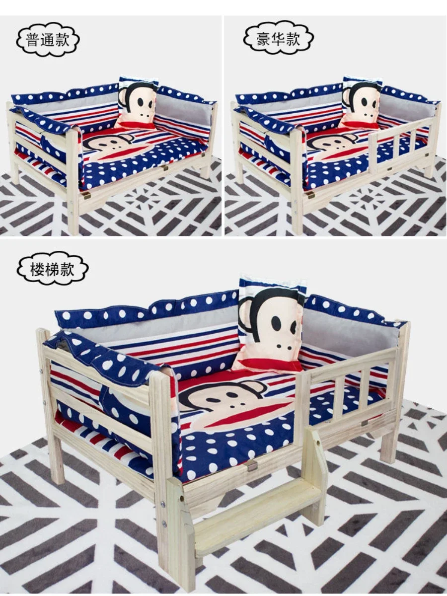 ペット用の取り外し可能な木製ベッド,犬のケンネル,子犬のコレクション