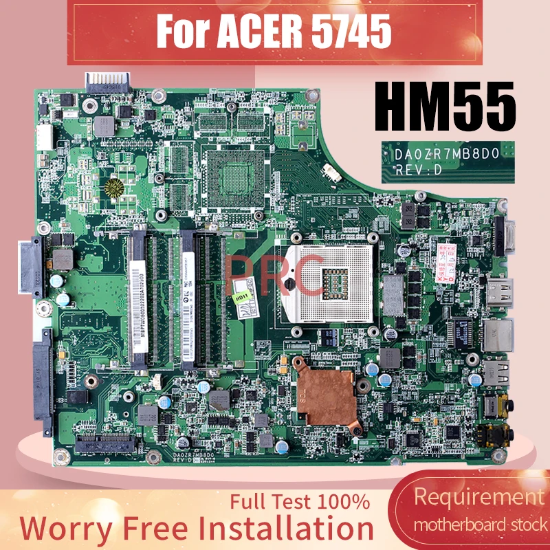 

DA0ZR7MB8D0 For ACER 5745 Laptop Motherboard MBPTW0600 HM55 Notebook Mainboard
