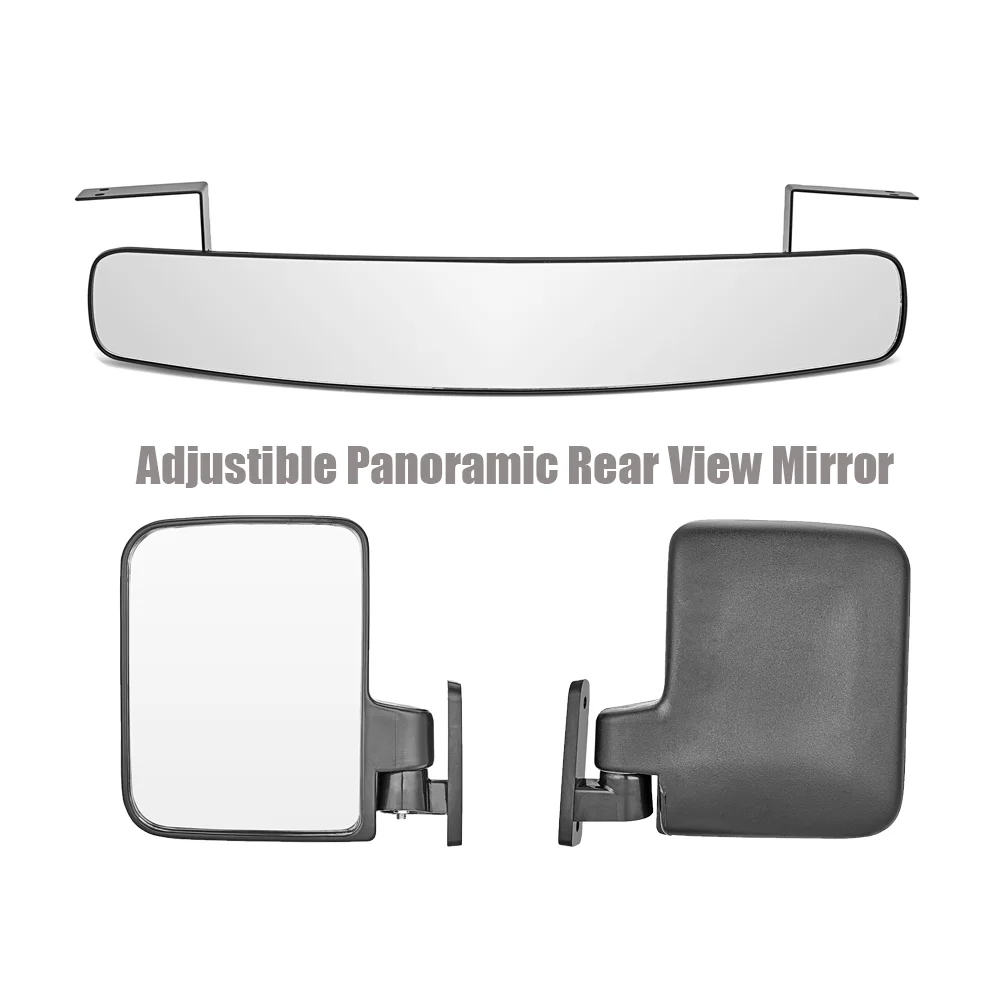

Golf Cart Panoramic Rear View Mirror + 180 Degree Side +Center Rear View Mirror For Club Car EZGO Yamaha Star Zone Carts