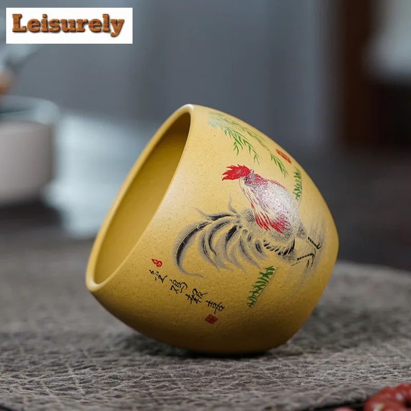 230ml Yixing Zisha Golden Rooster Teacup Vintage Tea Bowl Set Of Cups Tea-tasting Fragrance Cup Chazhan Master Cups Tableware