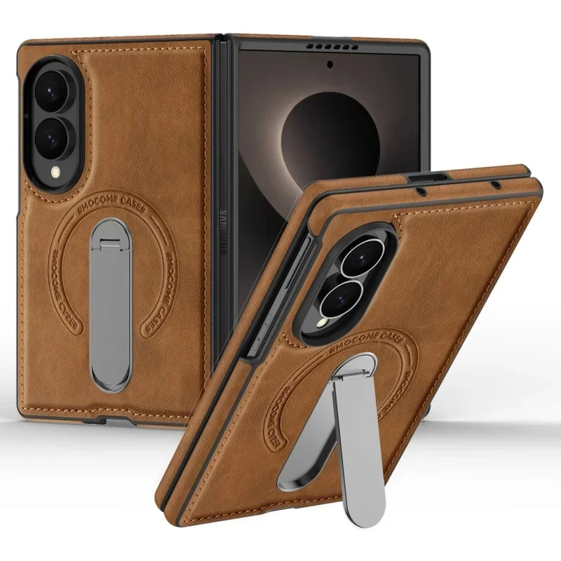 Magnetic Leather 360° Rotating Stand Phone Case with Foldable Bracket Design