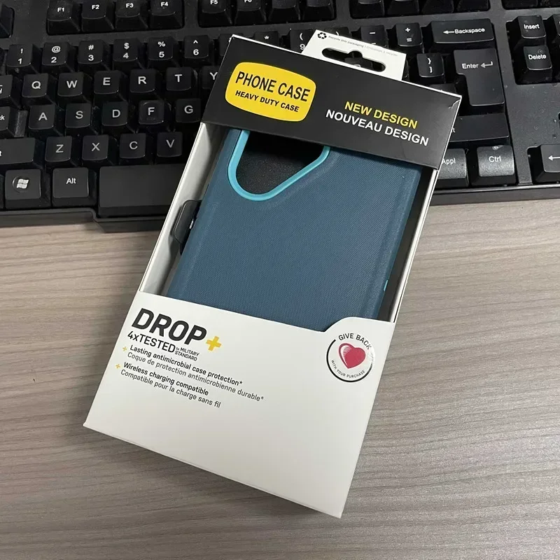 Heavy Duty Silicone Rugged Defender Case with Belt Clip and Anti-Drop Protection