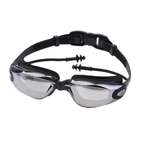 Professional Swim Goggles Plating Anti Fog Swimming Pool Eyewear Men Women Waterproof Water Sports Glasses Conjoined Earplugs 1