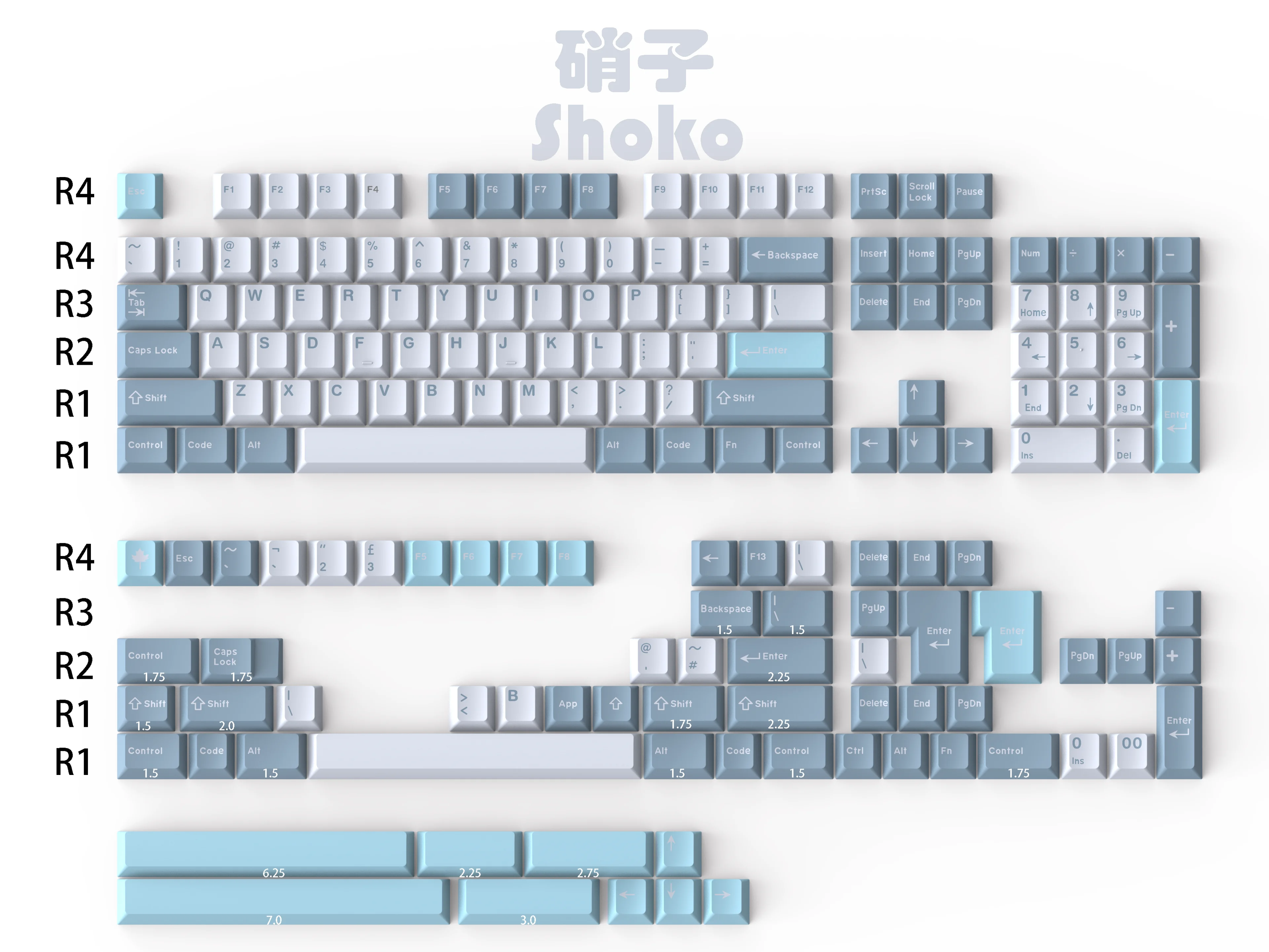 Daye Gmk Ártico Yuru Wahtsy Classic Blue Hammerhead Light Blue Samurai Shoko Godvelocidade Fuji Abs Key Caps Double Shot Cereja Conjunto - Imagem 6