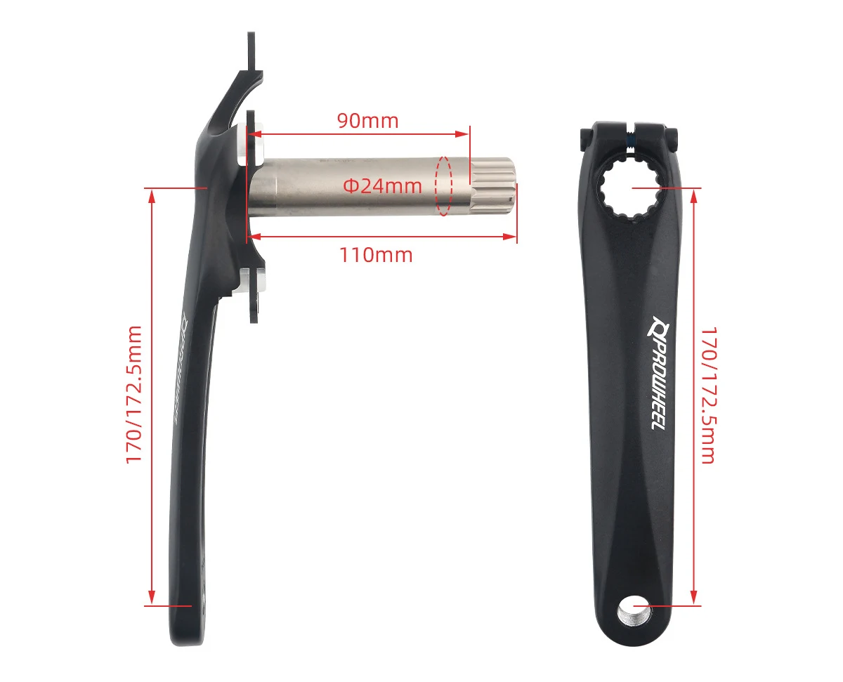 PROWHEEL Straße Fahrrad Kurbel 110/130BCD 170/ 172,5mm Kurbel mit BB Tretlager Aluminium Legierung Kurbeln Klapp Fahrrad kurbeln – Detail 4