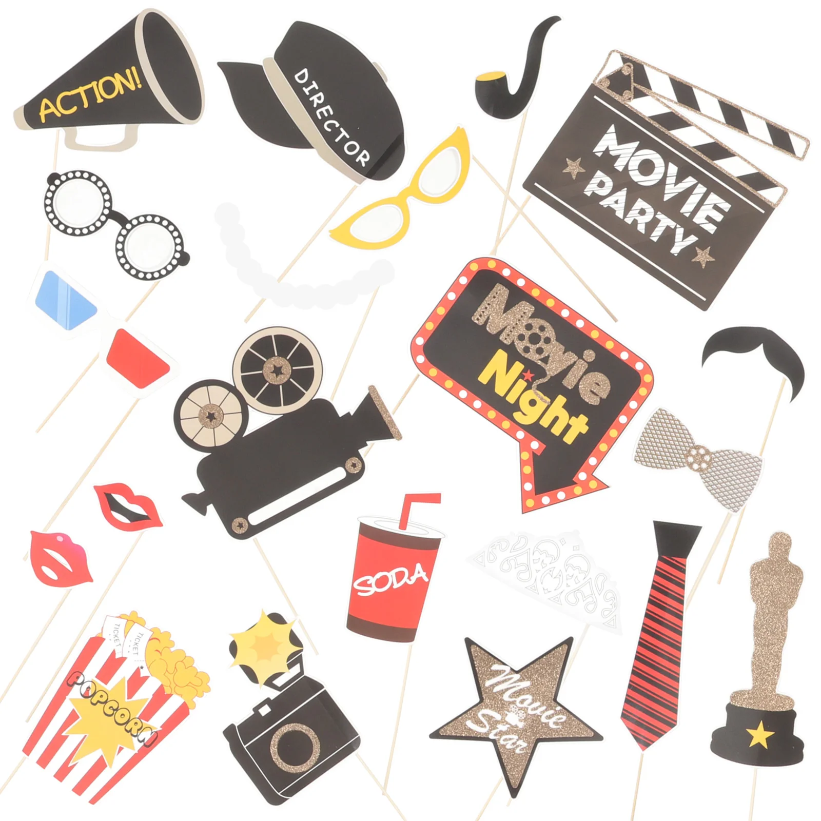 

Tinksky Movie Mustache Photo Booth Photo Signs Beautiful Festive Photo Props Kit for Birthday Party Decoration