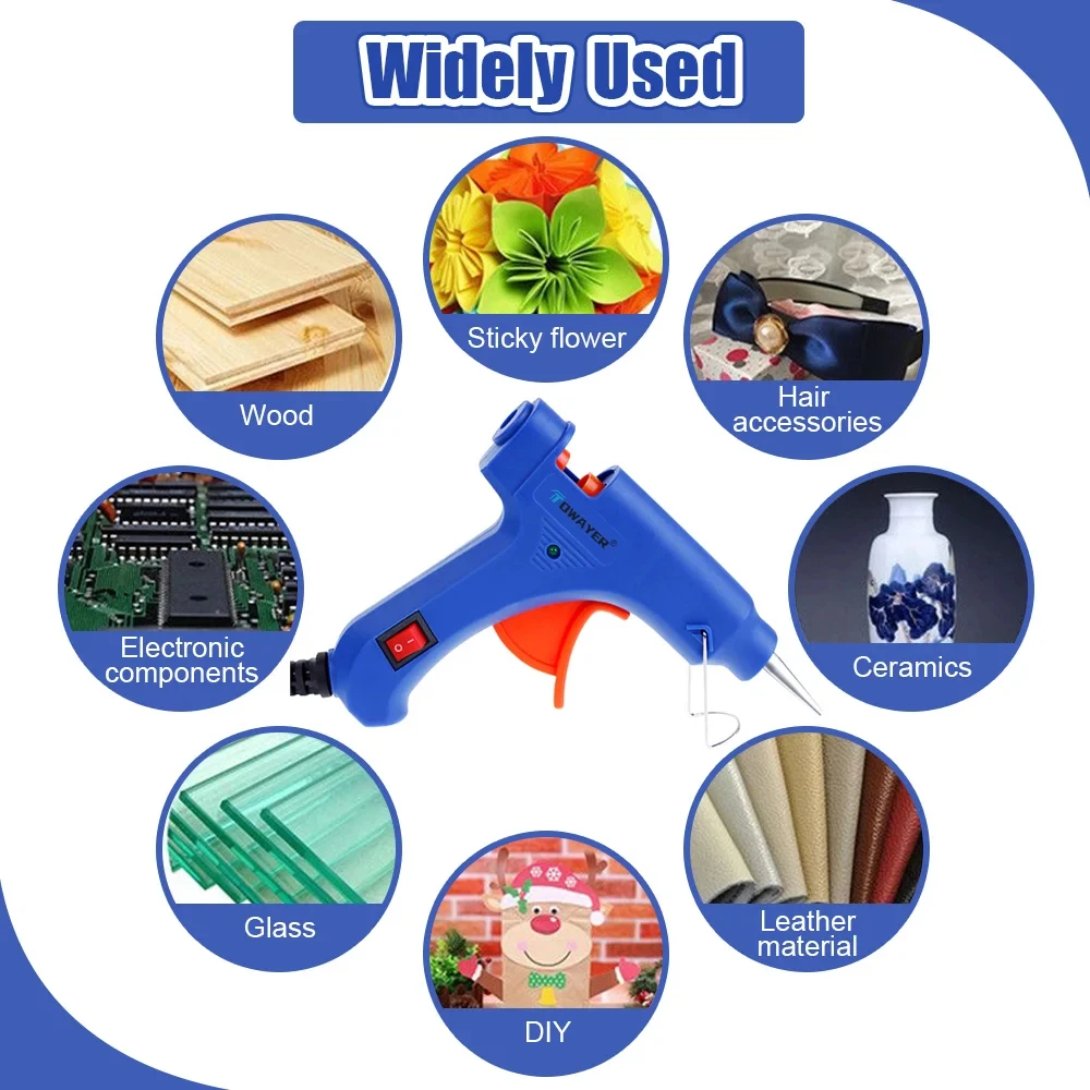 Hot Melt Glue Gun Industrial 20W Mini Guns Thermo Electric Mini Heat Temperature Thermo Electric Repair Tool with Glue Sticks 3
