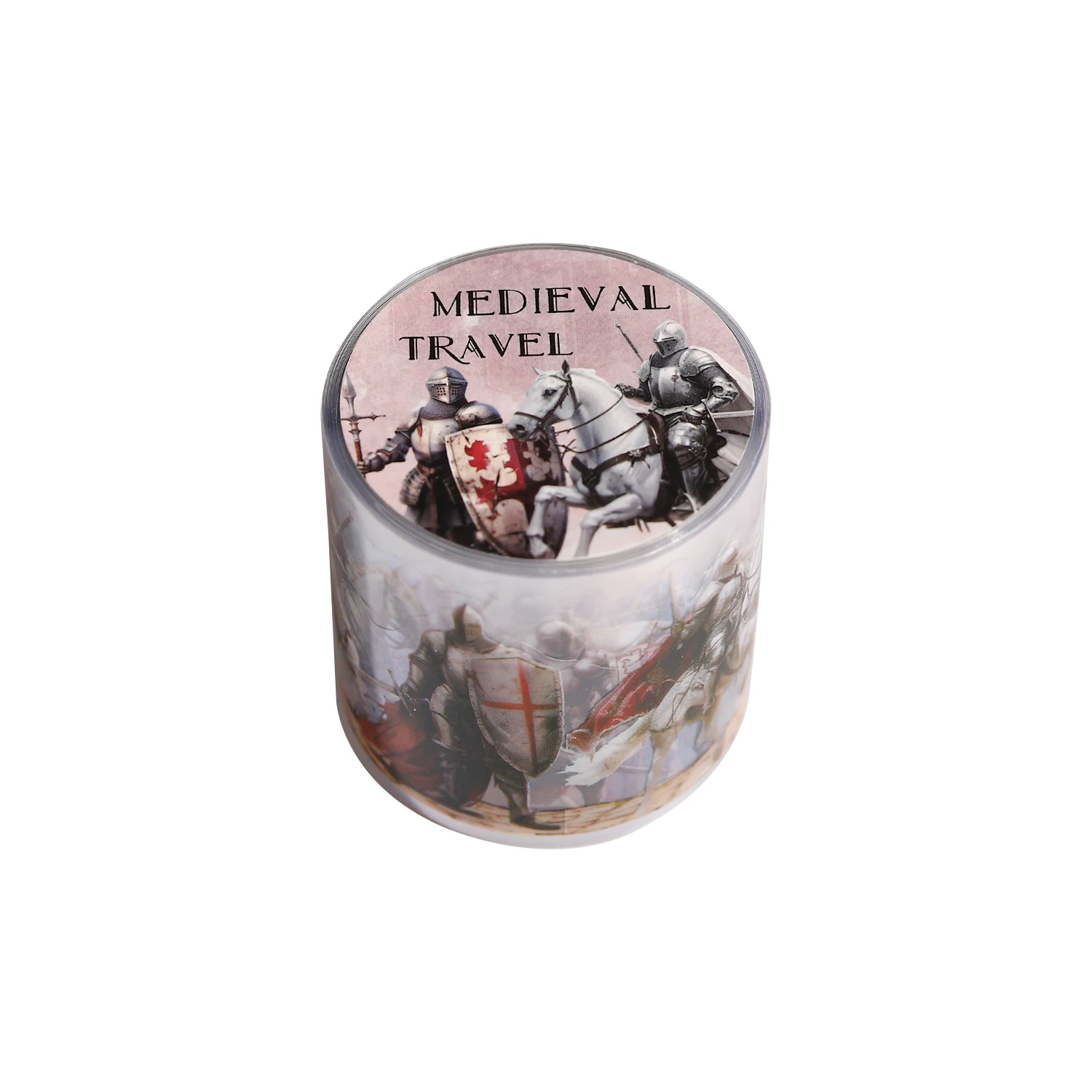 JIANWU 중세 여행 시리즈 빈티지 기사 성 풍경 소재 콜라주 PET 테이프 크리에이티브 저널 문구류