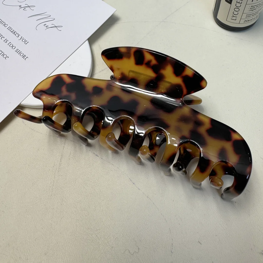 1 pc Celluloid 10cm Large Hair Claw Luxury Handmade French Design Fashion Tortoise Shell Accessories Women Hair Clip