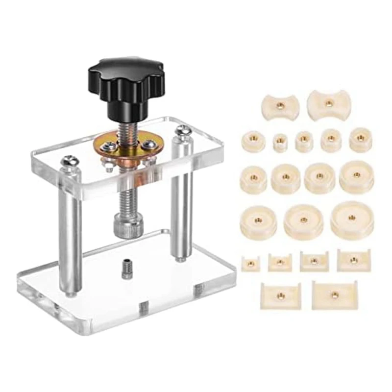 

Watch Press Set Watch Back Case Screw Type Closer With 20 Dies Acrylic Watchmaker Press Tool Set For Watch Repairing