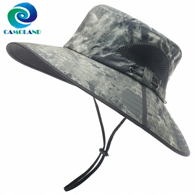 CAMOLAND Summer UV Protection Sun Hats For Women Men Outdoor Wide Brim  Hiking Fishing Hats Breathable Male Bucket Beach Caps - AliExpress