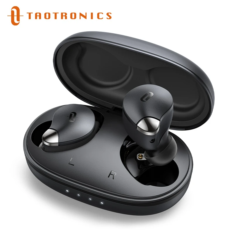 TaoTronics SoundLiberty 79 TWS True Wireless Stereo Bluetooth Earbuds Noise Canceling Touch Control with Ear Hook for HD Call