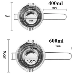 Premium Stainless Steel Wax Melting Pot with Long Handle for DIY Crafts and Soap Making (2Pcs Pot Set)