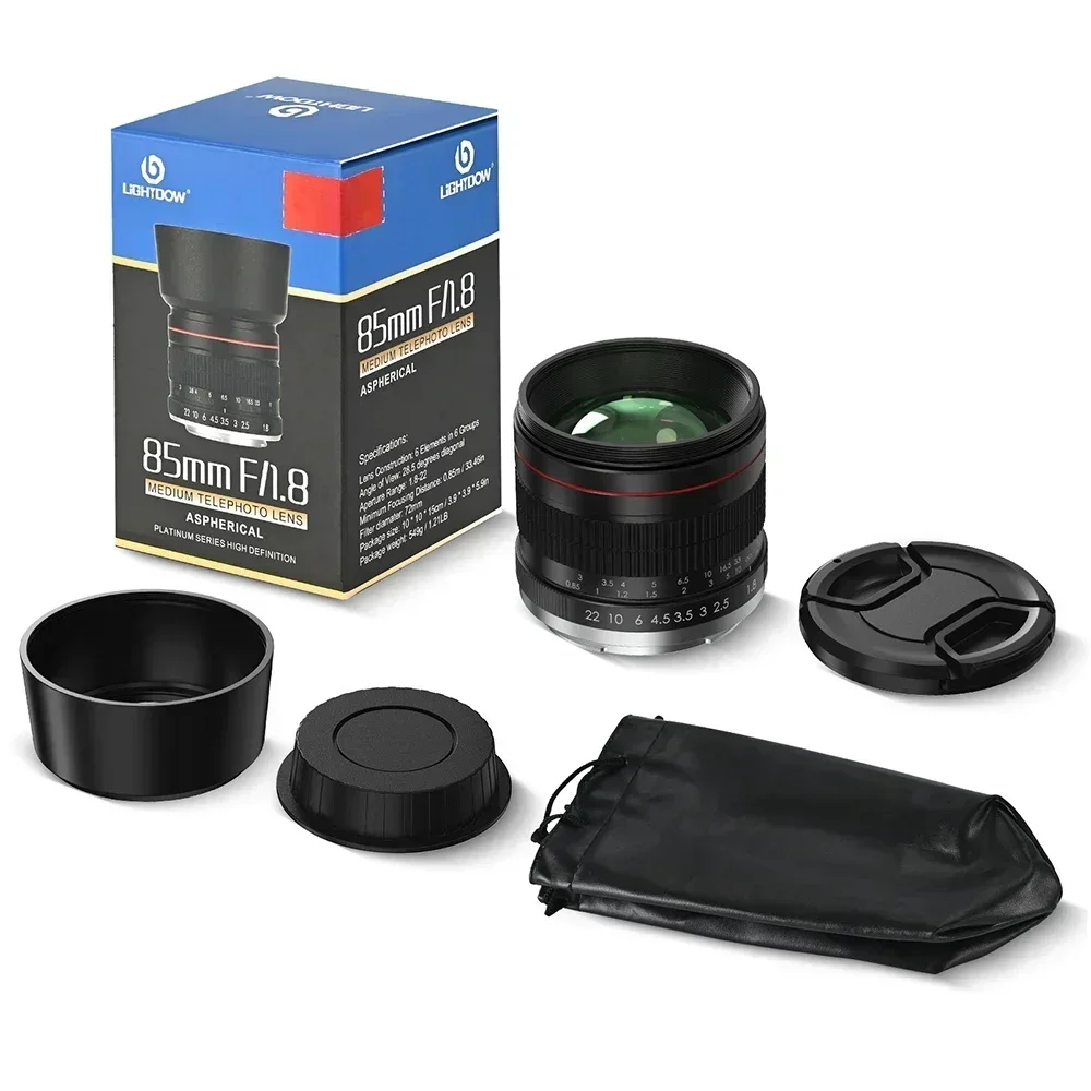 Lightdow 85mm F1.8 Manual Focus Telephoto Prime Lens for Sony