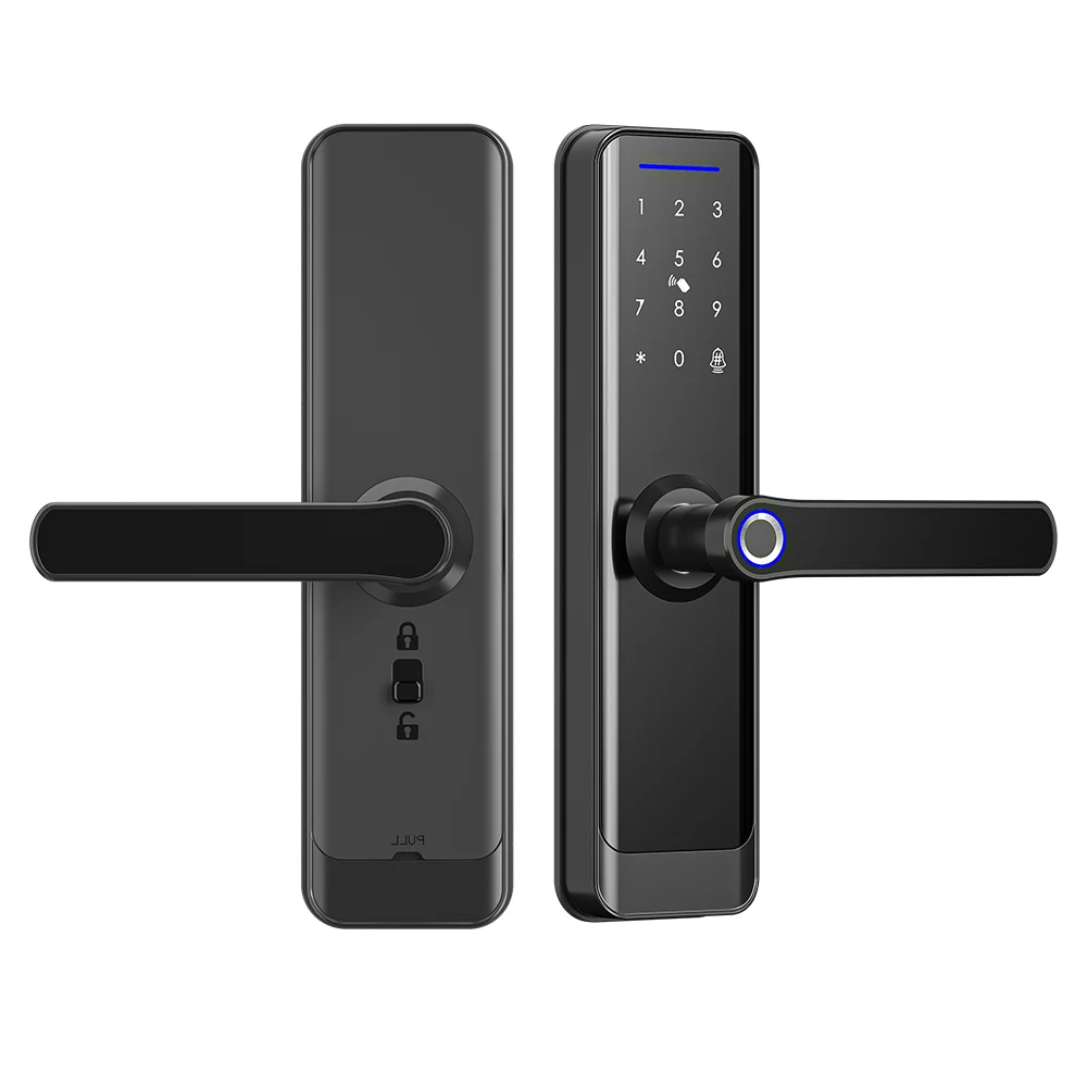 

IntelligenTuya Wi-Fi BLE APP замок с дверным звонком пароль карточка пальцевая цифровая деревянная металлическая дверь