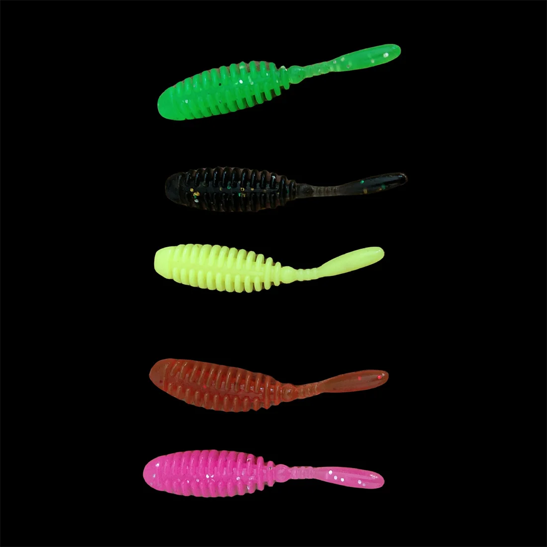 

Swolfy 250 шт., 35 мм, новые маленькие мягкие искусственные рыболовные приманки с хвостом