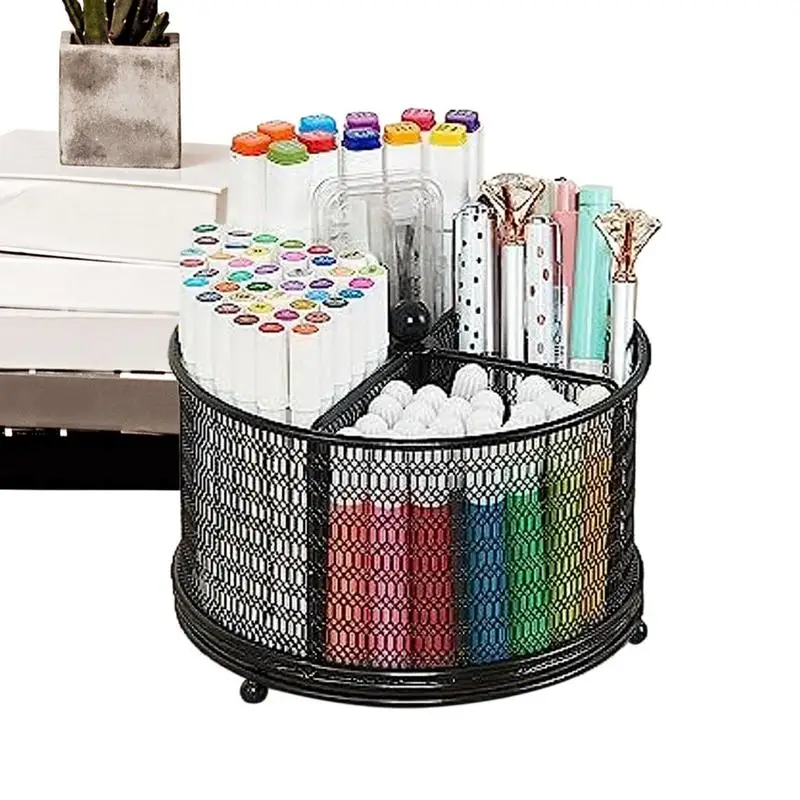 

Pen And Pencil Organizer Mesh Desk Organizer With 360-Degree Rotating Supply Storage Box Caddy Desktop Stationery And Art Supply