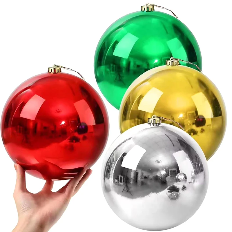 1PC 12/15/20CM Christmas Shiny Bauble Ball Sparkling Tree Ornaments Hanging Decor Home Bar Party Wedding Xmas Festive Supplies