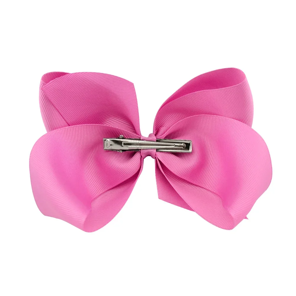 2Pcs/lot 6'' Solid Color Grosgrain Ribbon Bows Hair Clips for Cute Girls Large Handmade Hairpins Barrettes Kids Accessories - Image 5