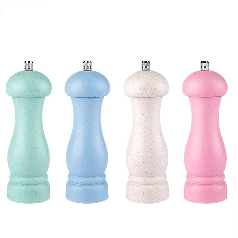 

6inch Wheat Straw Pepper Grinder or Salt Grinder - Refillable Salt Pepper Grinder Mill Wood with Ceramic Grinding Core