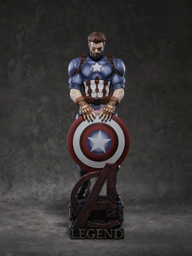 

54cm Anime Captain America Figure Marvel Avengers Ornaments Exquisite And Lifelike Collection Model Desktop Decor Boys Gifts