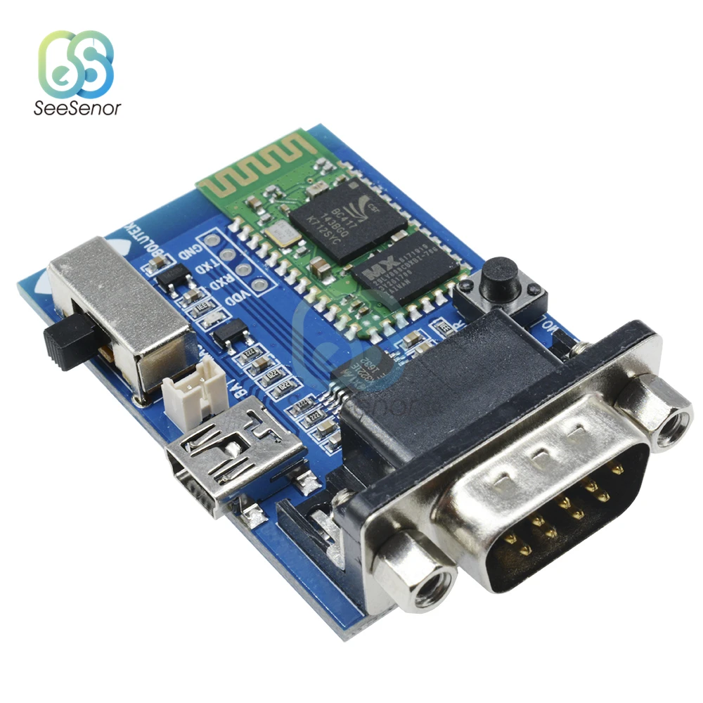 RS232 Bluetooth 직렬 어댑터 무선 직렬 통신 마스터-슬레이브 모듈 RS232 데이터 전송 모듈 5V