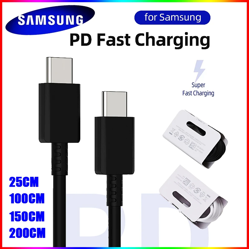 Samsung Galaxy S20 Plus Note 10 Pro Type C Cable USB3.0 25W PD USB Type-C To Type-C Fast Charger Cable For Note10 S20 Ultra 1M apple iphone charger cable