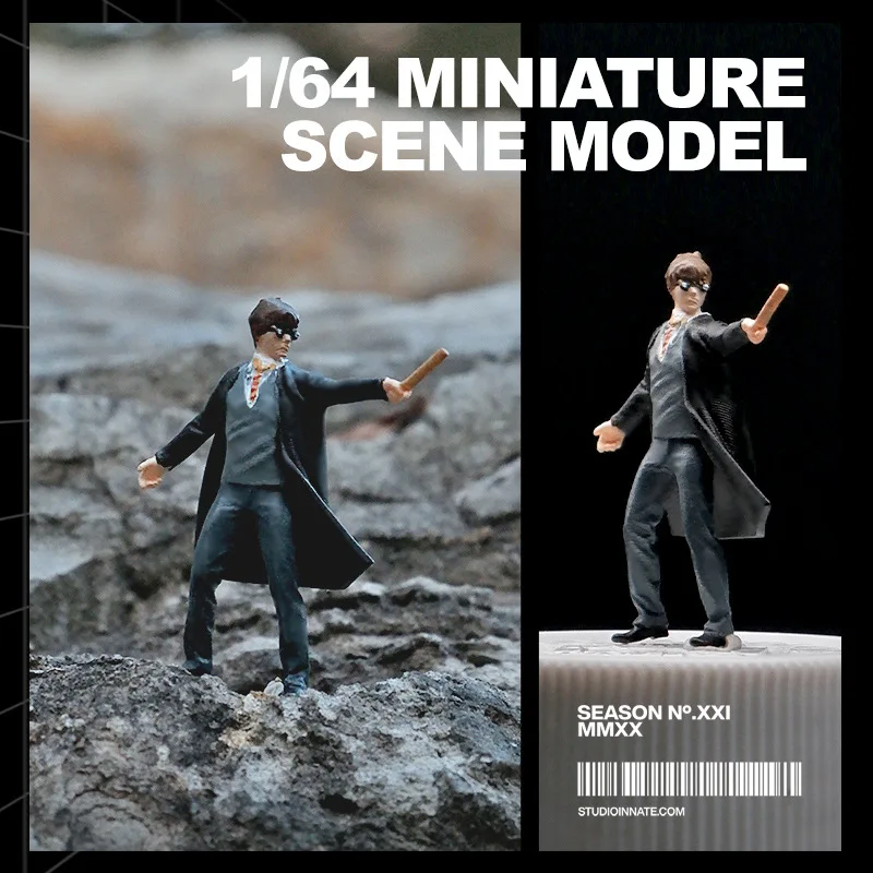 

Resin Hand Painting 1/64 Film Characters Magic Man Diorama Figure Model Creative Photography Display Collection Decoration