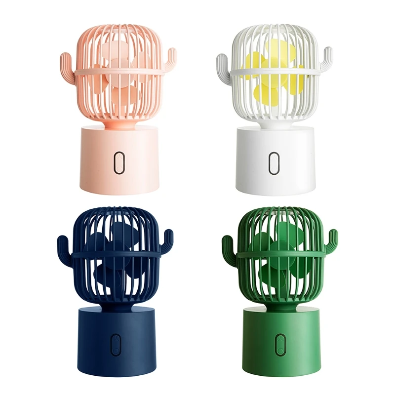 

2023 New Cactus Mini Desk Fan Handheld USB Cooling Fan Quiet Fan for Bedroom Outdoor Camping Travel Energy Saving