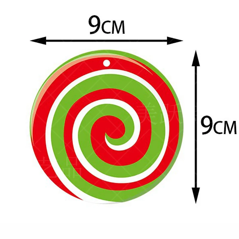 (16 Pcs/pack) 9cm Candy Paper Pendant Christmas Sticker Decorative Graffiti Sticker New Year Decorative Sticker Sweet DIY