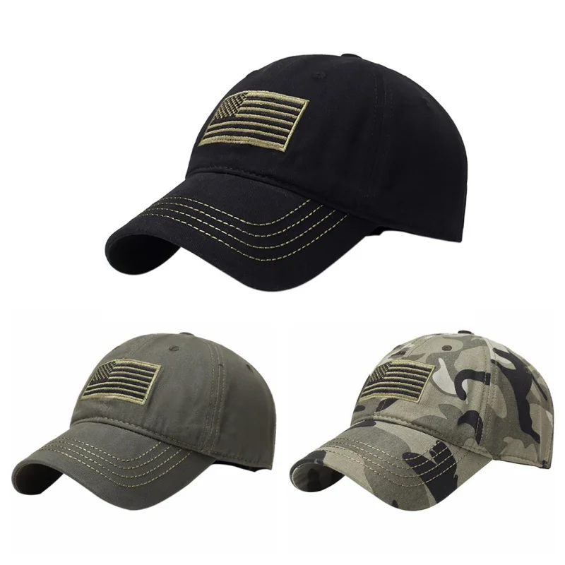 Männer Frauen Baseball Cap Flagge bestickte Strapback Hüte Outdoor Jagd Angeln Klettern Hüte