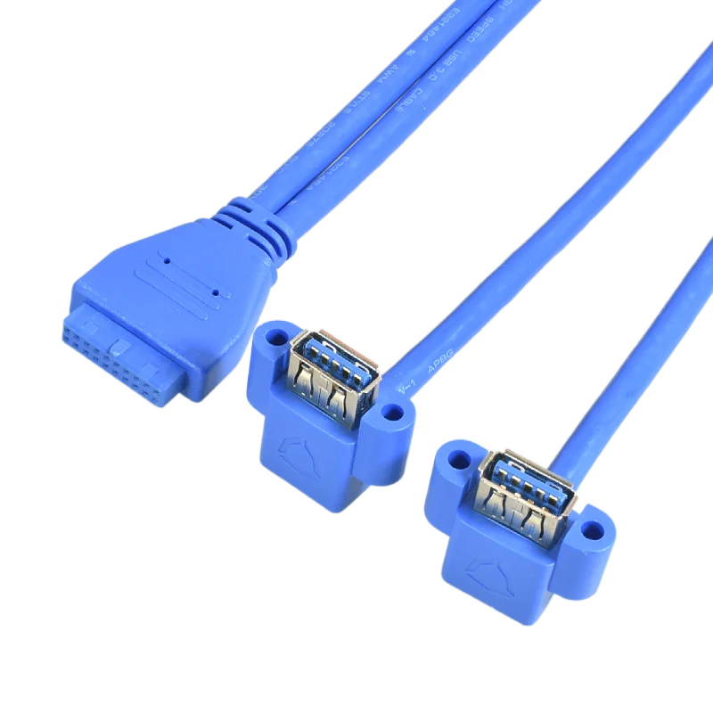 Adattatore Splitter USB 3.0 Integrato Per Scheda Madre - Connettore Femmina 20 Pin A USB - Estensione Interna Retrocompatibile USB 2.0/1.0