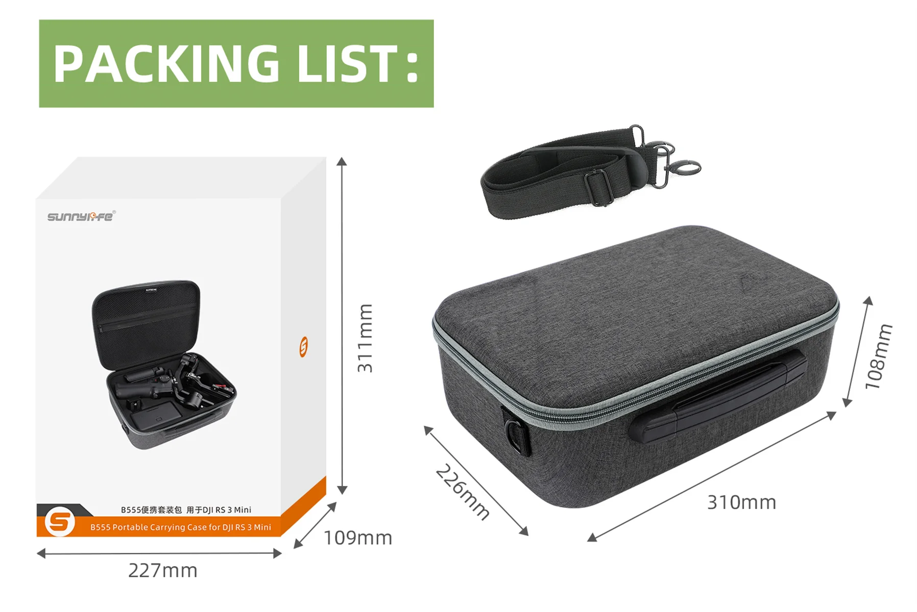 Storage Bag For DJI RS 3 Mini Multi-Functional Shoulder Bag Handbag Carrying Case Crossbody Accessories