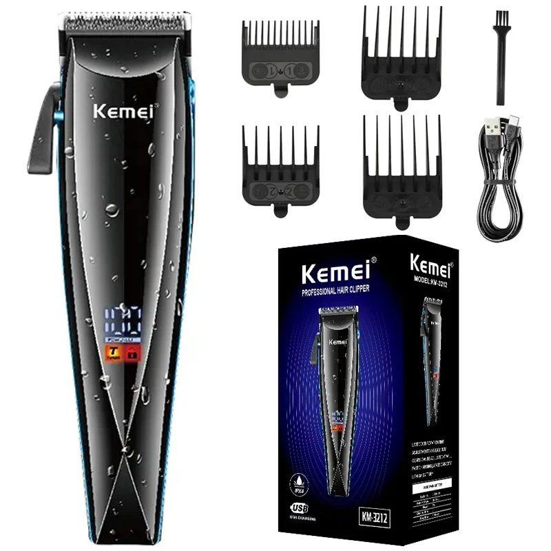 Kemei professional hair clipper adjustable hair trimmer for men electric  powerful beard rechargeable hair cut barber machine - AliExpress