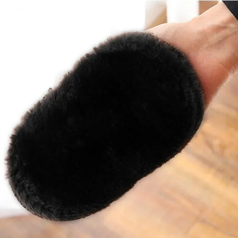 Shoe Cleaner Shoe Brush Shoe Gloves Shoe Care Brush Shoes Cleaner Soft Wool Plush Random Color Polished Gloves Wipe Shoes Handbag Brushes Leather Care