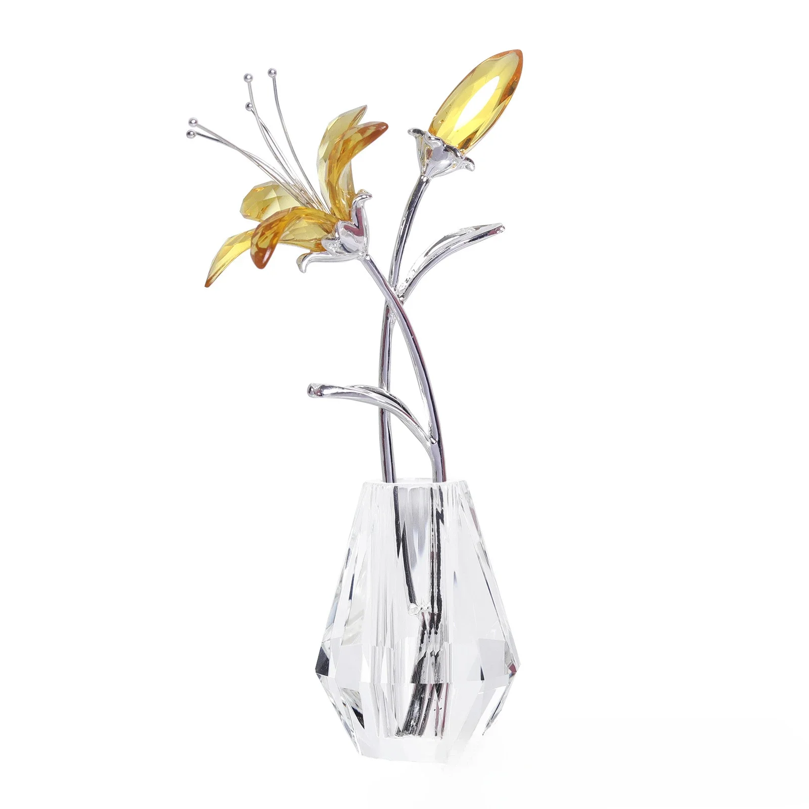 Flores de lirio de tigre de cristal con jarrón de cristal, regalos  coleccionables para mujeres, figuritas florales artificiales para fiesta de  boda en casa - AliExpress, image size:1600x1600