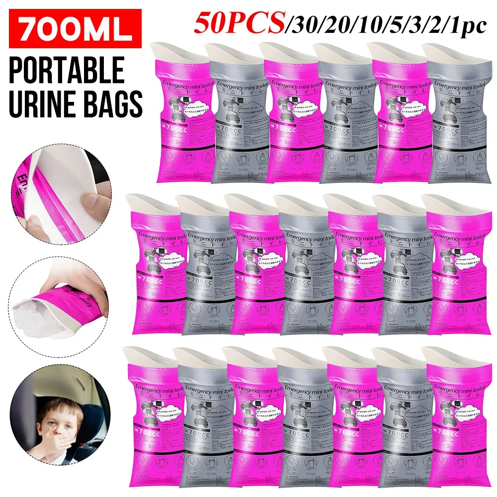 Urinal Toilet Bag 700ml Sealed Disposable Emergency Urinate Bags Multifunctional Easy Take Portable Lightweight for Traffic Jam