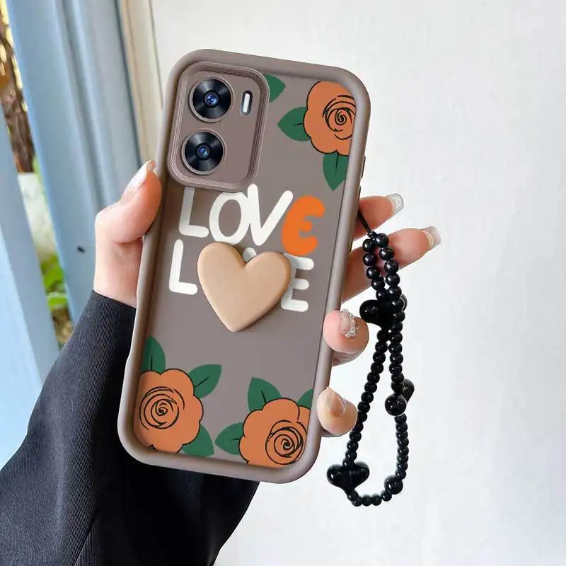 Cartoon Rose Phone Case Set with Lanyard and Craft Embellishments - 3 Piece Pack