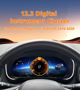 Tablero Digital para Automóvil de 12.3 Pulgadas para Renault KOLEOS 2016-2020, Velocímetro, Indicadores, Paneles de Instrumentos 1