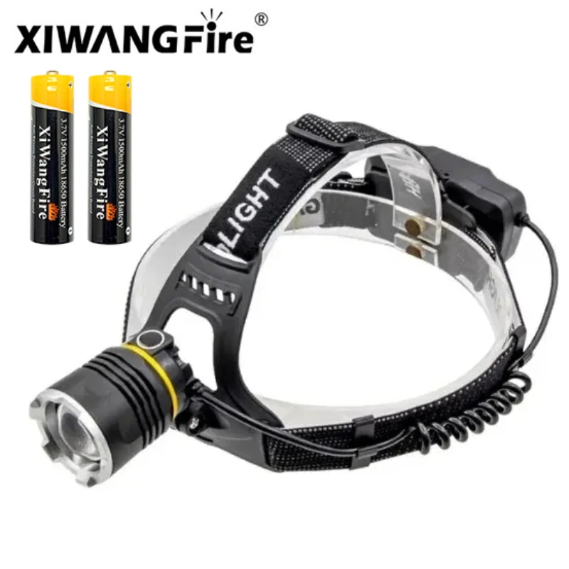 

Перезаряжаемый фонарь XHP50 светодиодный, водонепроницаемый Головной фонарь, Головной фонарь для рыбалки, кемпинга, фонарь с зумом