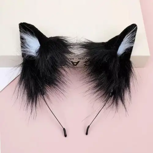 Plush Cat Ear Headband Cartoon Black Plush Hair Band Anime Cosplay Props Cute Hairband Headwear Party Hair Accessories - Image 7