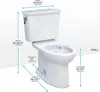 Drake Transitional Two-Piece Elongated 1.28 GPF Universal Height Toilet with CEFIONTECT, Cotton White 3