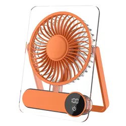 Compact Ultra - Quiet Adjustable Foldable Desk Fan (Orange)