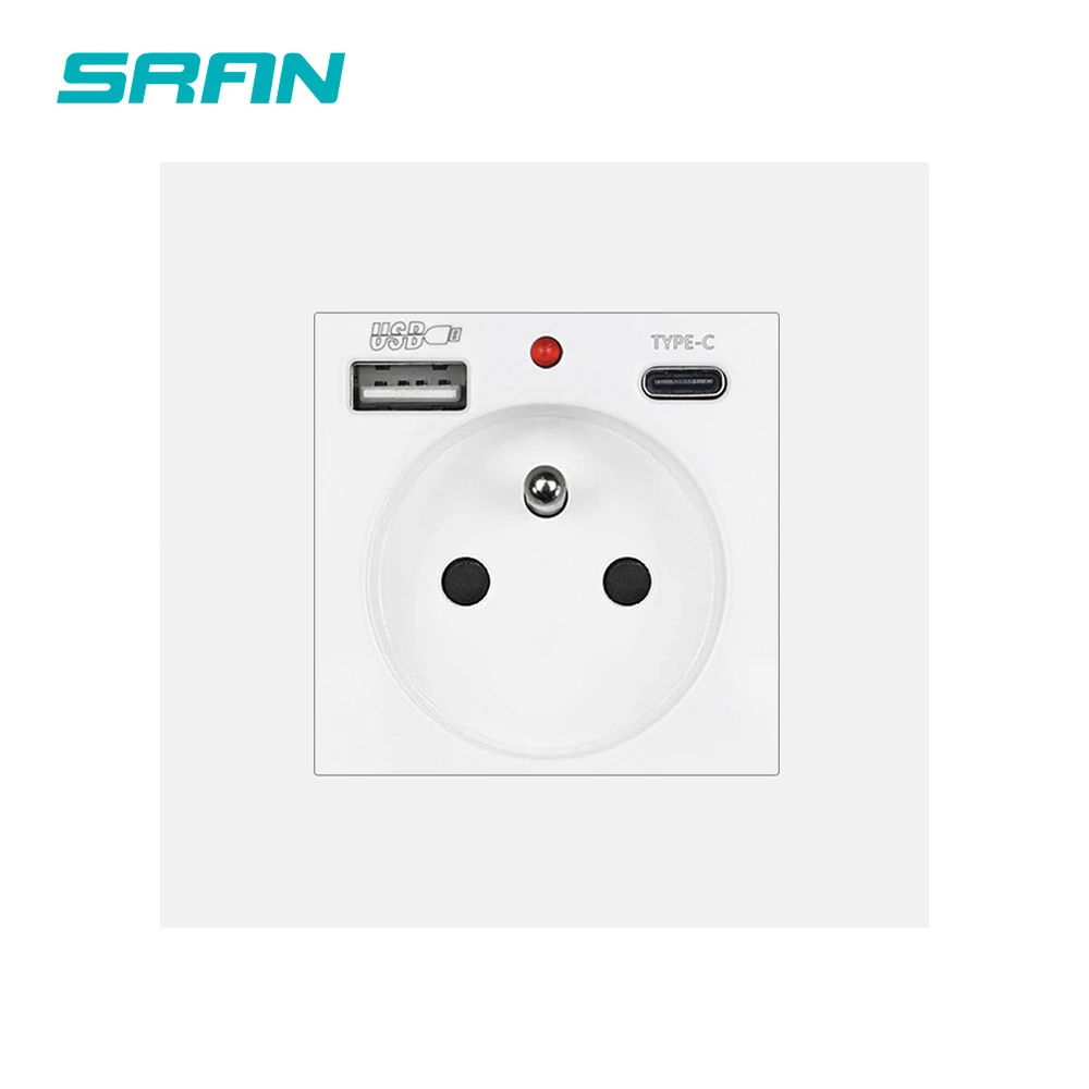 Фото Электрическая розетка, французский стандарт, SRAN 16 А, Usb c розетка, стандартные круглые коробки №1