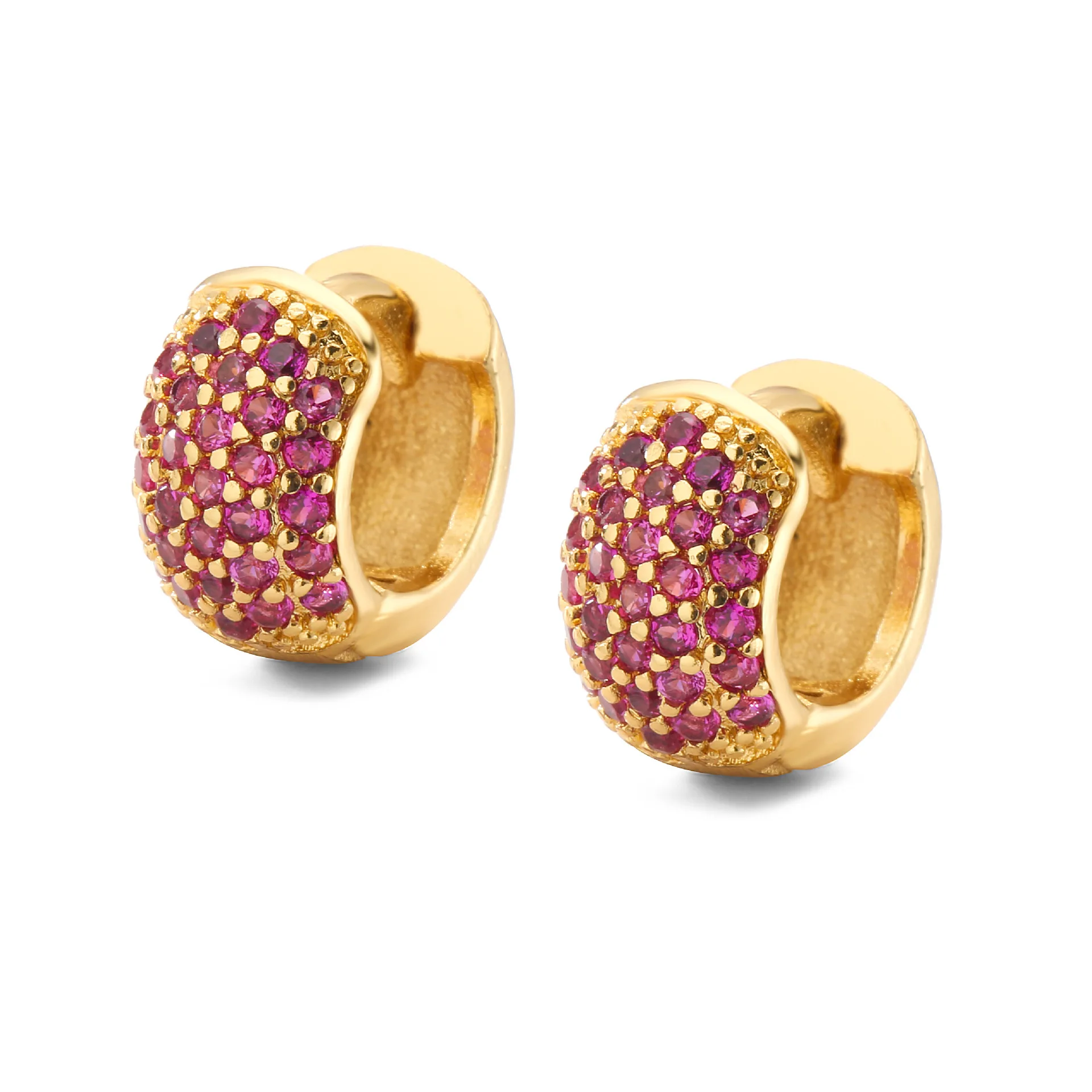 

Earrings for women, plated with 18k gold, colorful zircon crystal, round, trendy and fashionable jewelry, as gifts for couples